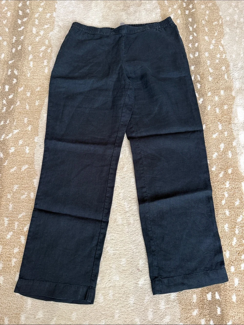 J. Jill 100% Linen Black Straight-Leg Chinos Pants Everyday Casual Women’s Sz M